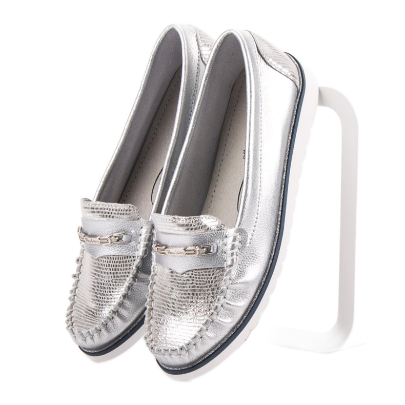 Filippo Mukavat nahkaiset Loaferit harmaa 1