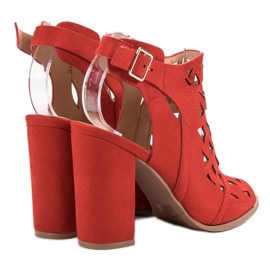 Chc Shoes Rakennetut avoimet sandaalit punainen 3
