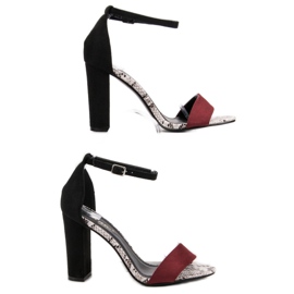 Danic Korkeakorkoiset sandaalit musta punainen 2