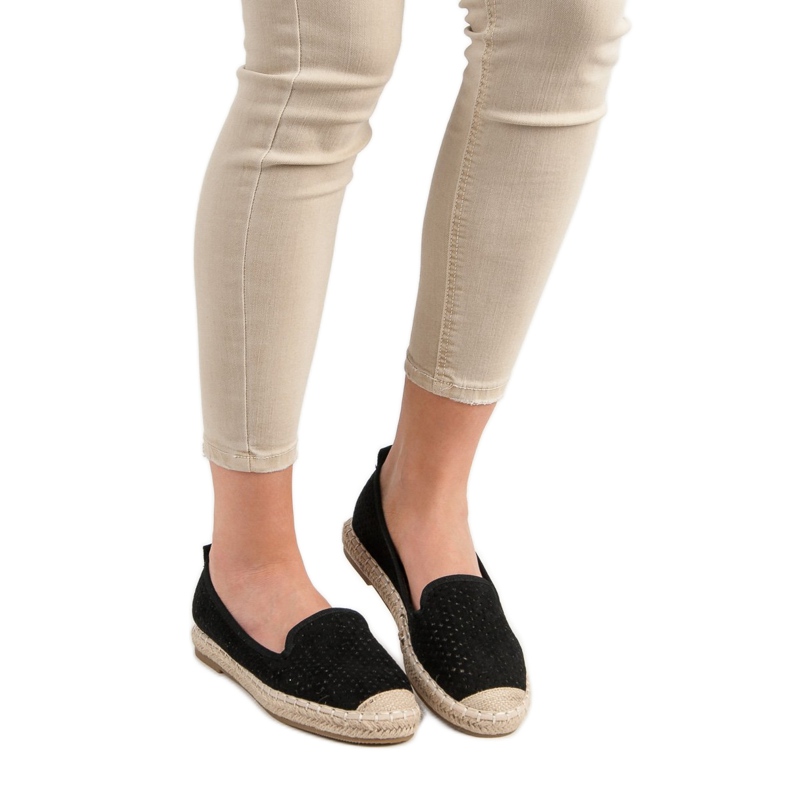 Lucky Shoes Black Openwork Lords musta 1