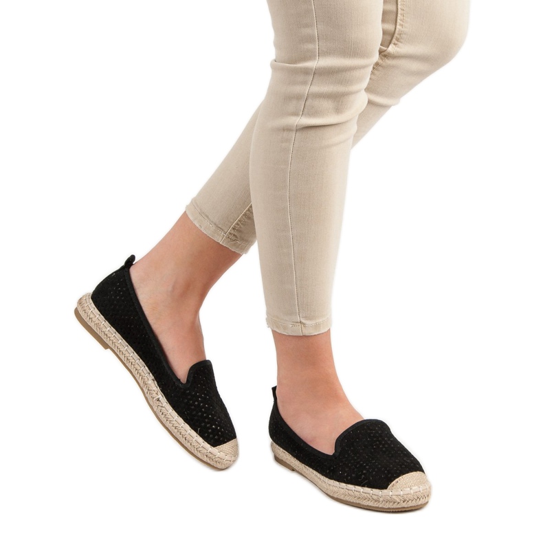 Lucky Shoes Black Openwork Lords musta 2