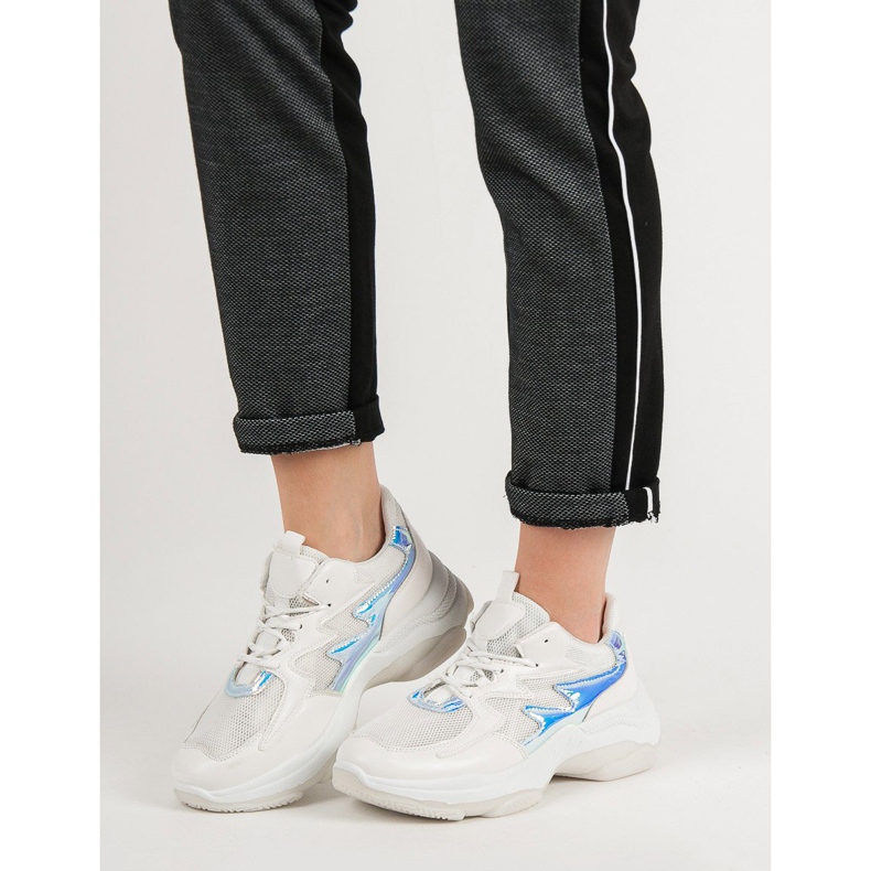 Kayla Valkoiset lenkkarit, joissa on holoefekti valkoinen 1