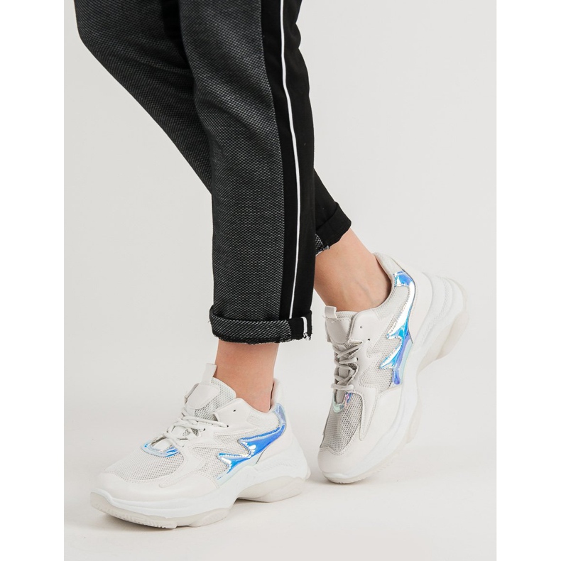 Kayla Valkoiset lenkkarit, joissa on holoefekti valkoinen 2