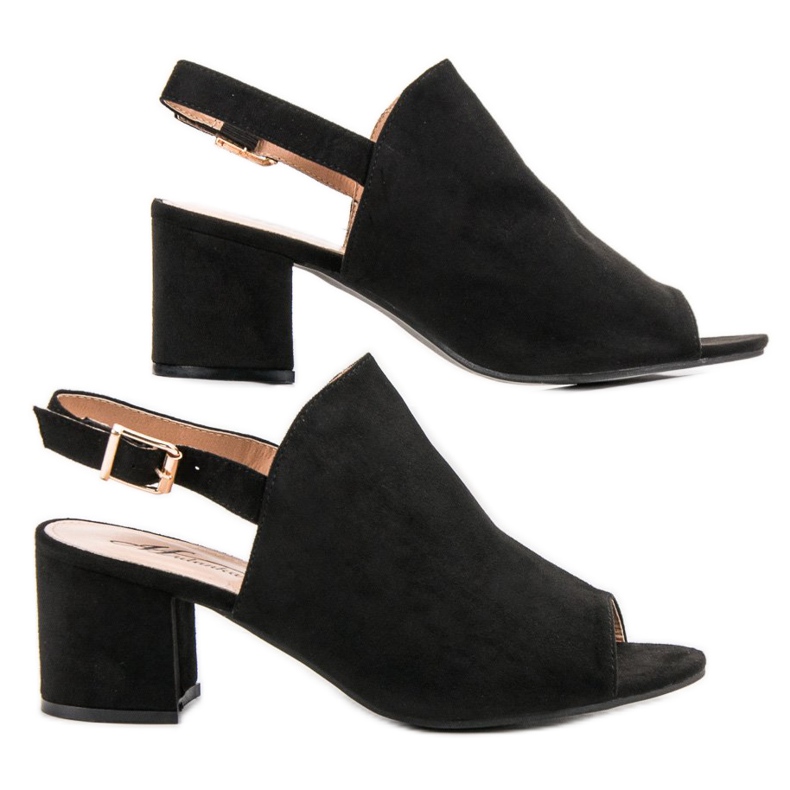 Suede suljettu sandaalit musta 2