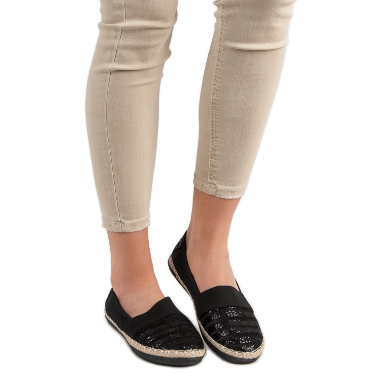 Kayla Kiiltävät espadrillit musta 1