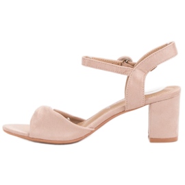 Tyylikäs jauhe sandaalit ruskea 1