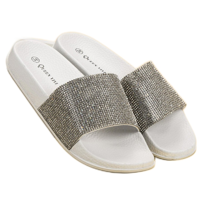 Queen Vivi Tossut kristalleilla valkoinen 1