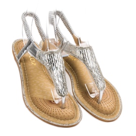 Encor Sandaalit kristallien kanssa harmaa 1