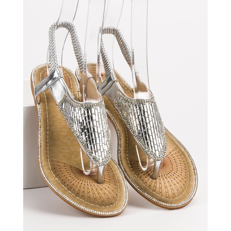 Encor Hopeiset japanilaiset sandaalit harmaa 1