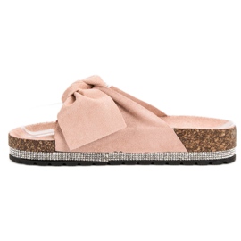 Anesia Paris Mokkanahkatossut kristalleilla vaaleanpunainen 1