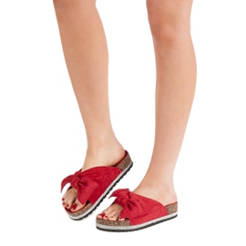 Anesia Paris Mokkanahkatossut kristalleilla punainen 2