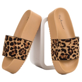 Anesia Paris Mokkanahkatossut alustalla ruskea 1