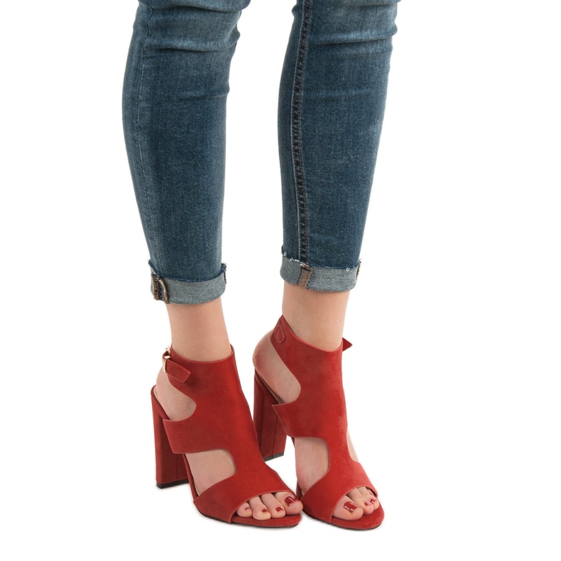 Ideal Shoes Seksikkäät korkokengät sandaalit punainen 1