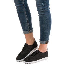 SHELOVET Tekstiiliset nauhoitetut jalkineet musta 1