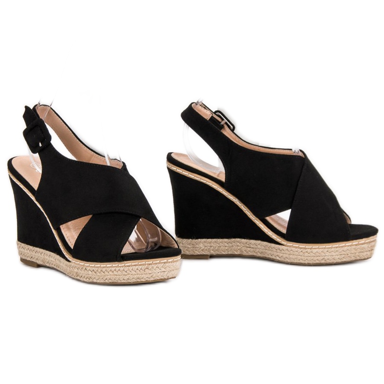 Anesia Paris Suede Wedge Sandaalit musta 2