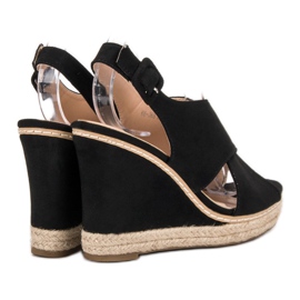Anesia Paris Suede Wedge Sandaalit musta 1