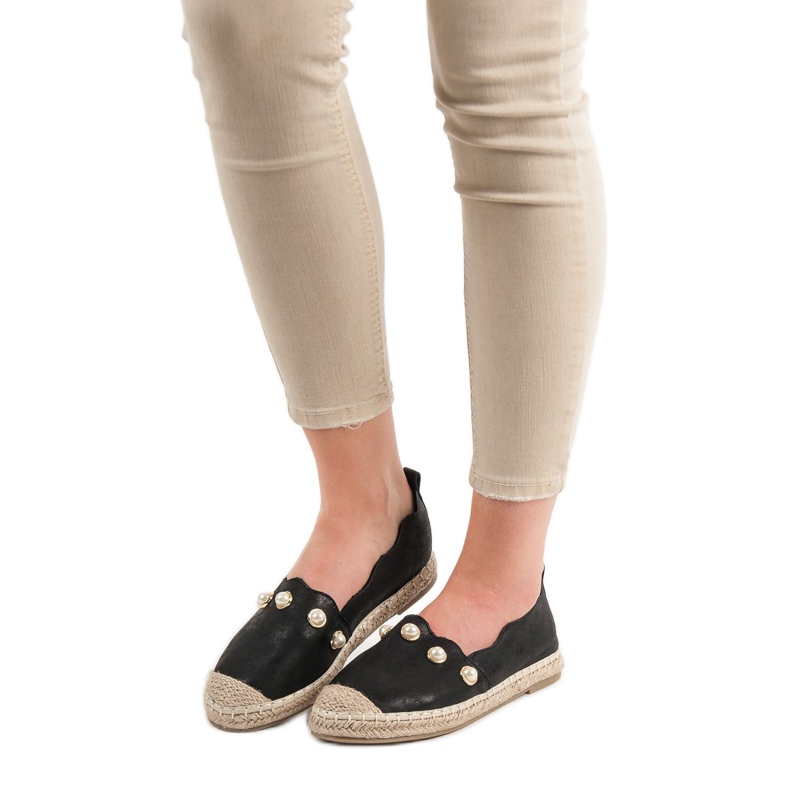 SHELOVET Espadrillot helmillä musta 2