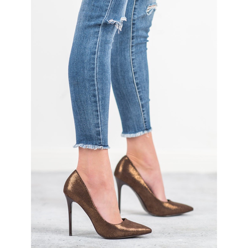 Bestelle Kimaltelevat korkokengät ruskea 2