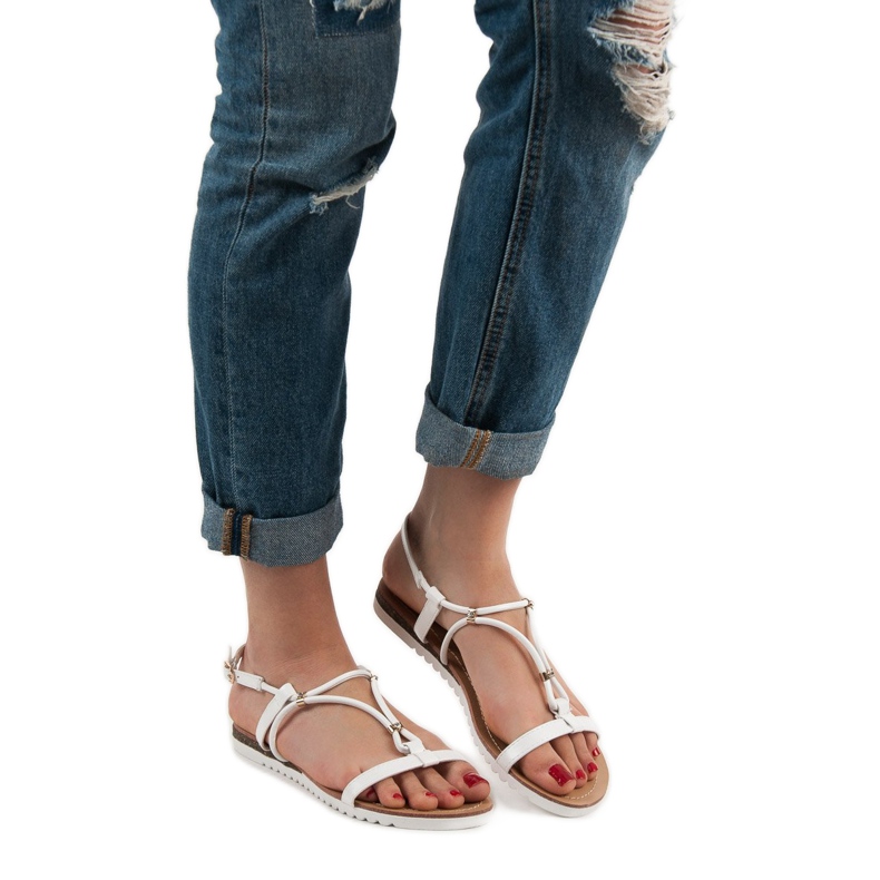 SHELOVET Valkoiset sandaalit valkoinen 1