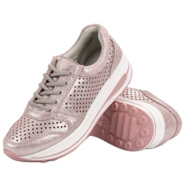 Filippo Nahkaiset brocade -kengät vaaleanpunainen 1