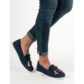 Filippo Nahkaiset lenkkarit, joissa on hapsut sininen 1