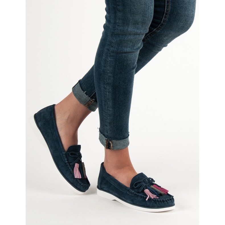 Filippo Nahkaiset lenkkarit, joissa on hapsut sininen 1