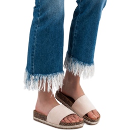 Bestelle Klassiset mokkanahkatossut beige 1