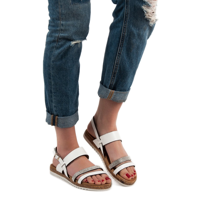 SHELOVET Sandaalit, joissa on kuutiomainen zirkonia valkoinen 2