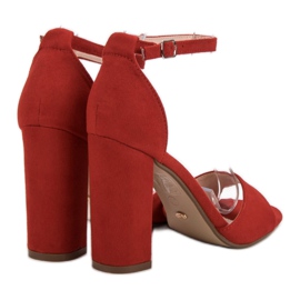 Ideal Shoes Mukavat korkokengät sandaalit punainen 1