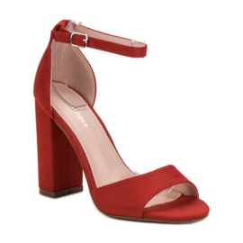 Ideal Shoes Mukavat korkokengät sandaalit punainen 3