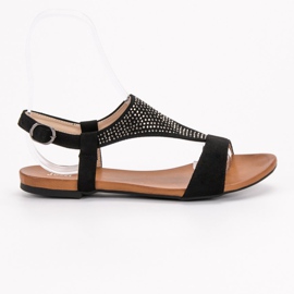 SHELOVET Sandaalit kristallien kanssa musta 1