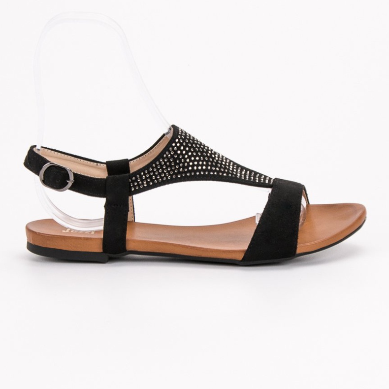 SHELOVET Sandaalit kristallien kanssa musta 1