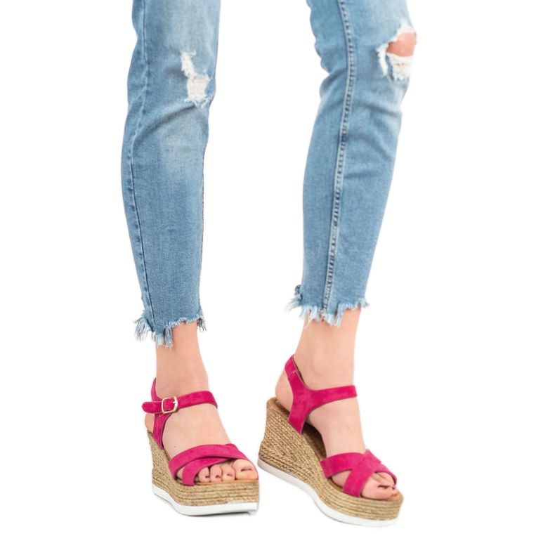 JESSY ROSS Fuchsia Suede Sandaalit vaaleanpunainen 1