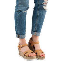 JESSY ROSS Kamelin mokkanahkaiset sandaalit ruskea 1