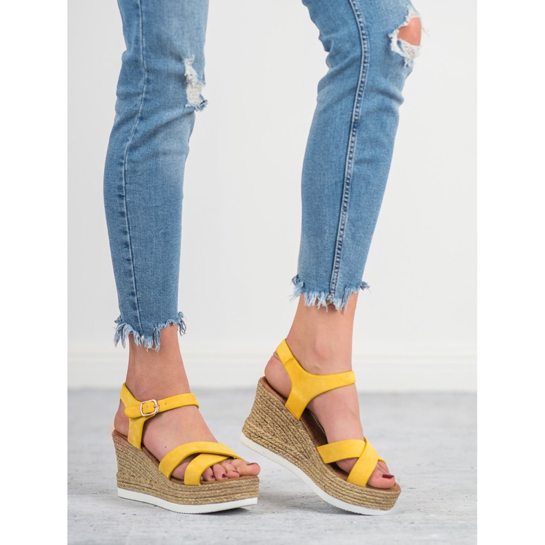 JESSY ROSS Keltaiset mokkanahkaiset sandaalit keltainen 1 JESSY ROSS Keltaiset mokkanahkaiset sandaalit keltainen 1