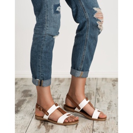 Evento Solki kiinnittävät sandaalit valkoinen ruskea 1