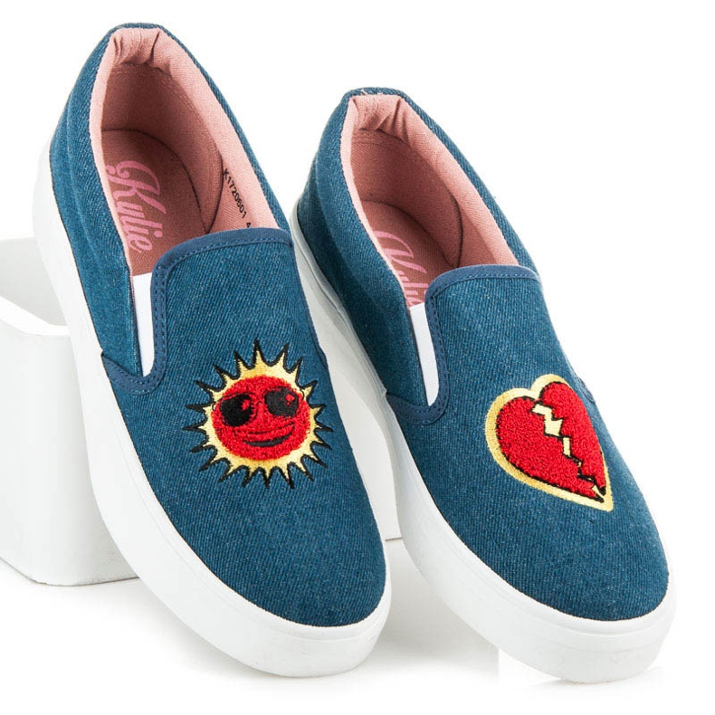 Kylie Denim tennarit, joissa on merkkejä sininen 2