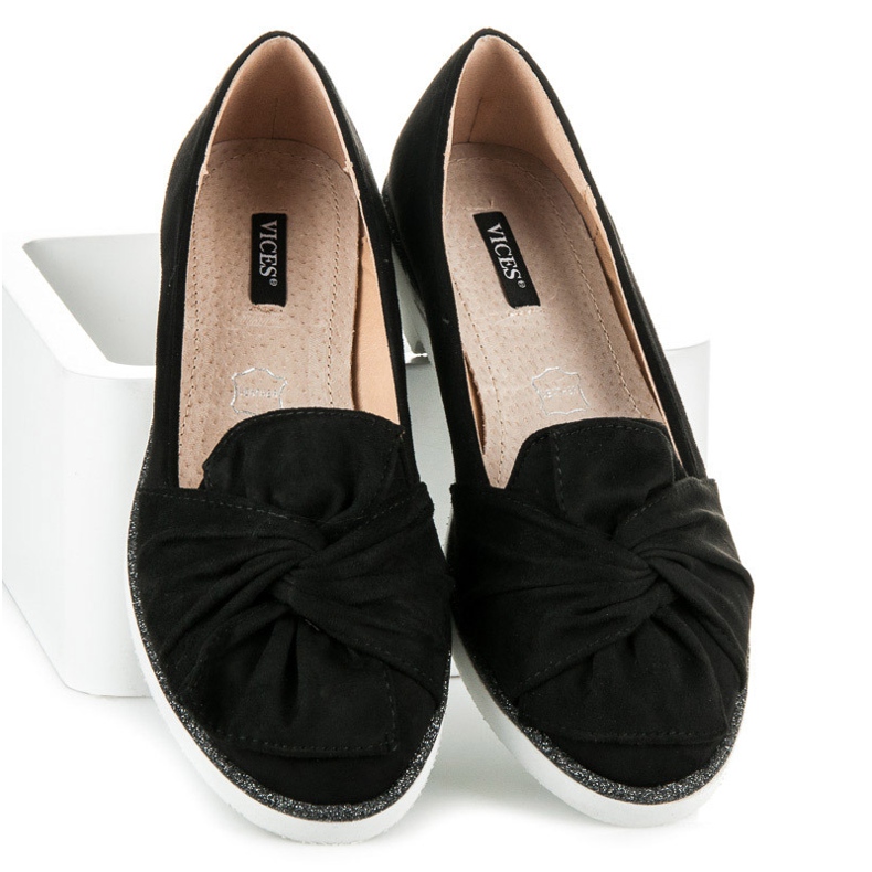 Vices Mokkanahkakengät glitterikoristeilla musta 1