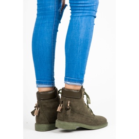 Ideal Shoes Nauhalla sidottu mokkanahka työntekijät vihreä 2