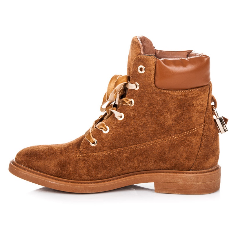 Ideal Shoes Nauhalla sidottu mokkanahka työntekijät ruskea 1