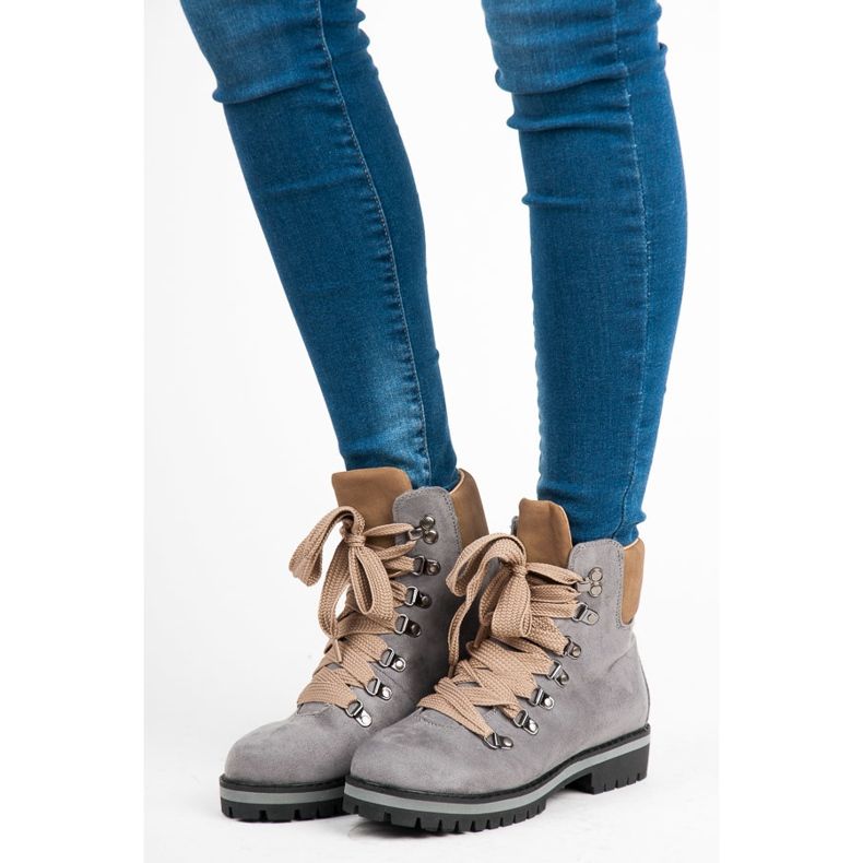 Vices Tummanharmaat mokkanahkaiset trappers 1