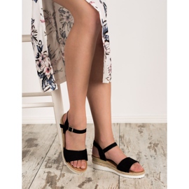 SDS Mustat sandaalit glitterillä 2