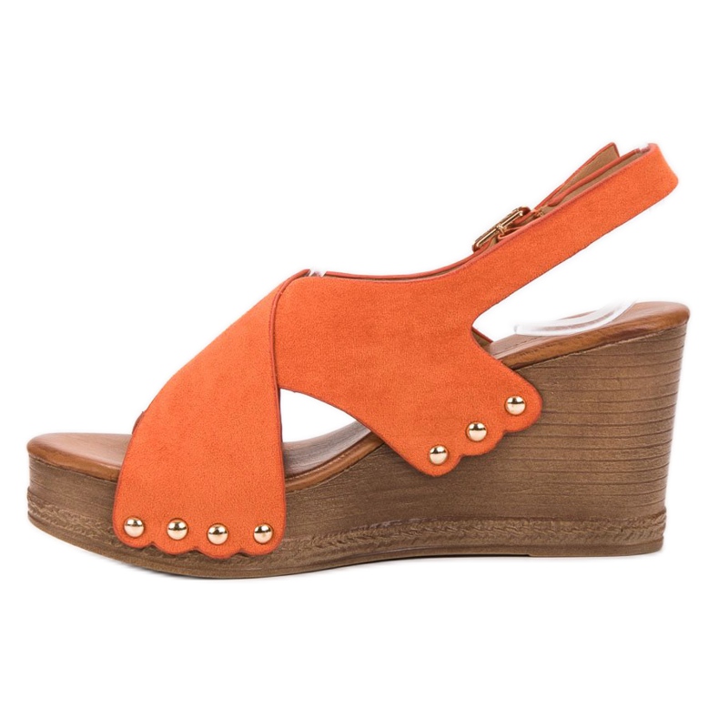 SHELOVET Mokkanahkaiset sandaalit oranssi 1
