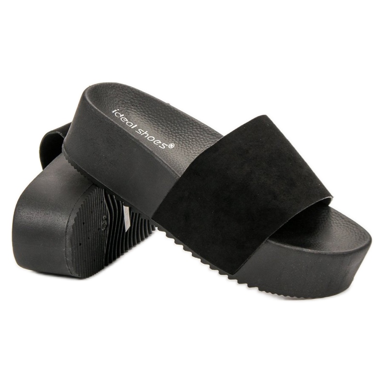 Ideal Shoes Tossut alustalla musta 1