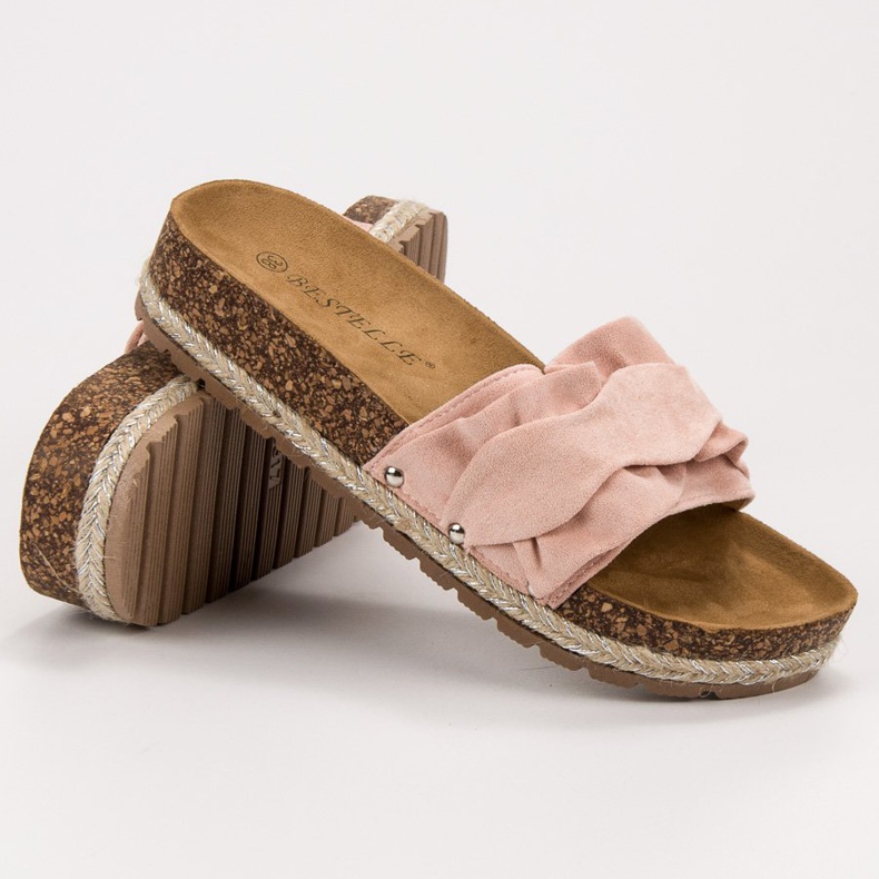 Bestelle Tossut Frillillä vaaleanpunainen 1