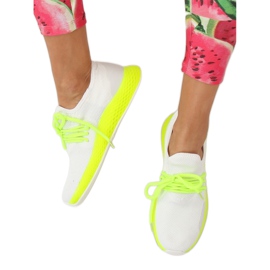 B-6851 Keltaiset valkoiset ja keltaiset urheilukengät valkoinen keltainen 2