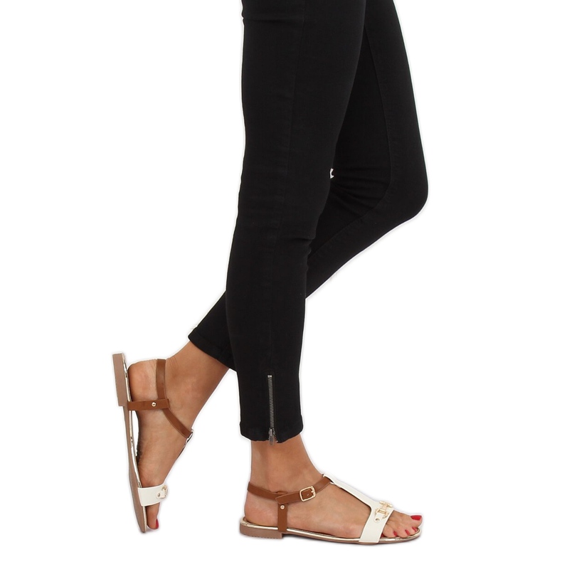 Valkoiset naisten sandaalit 127-97 Valkoinen 1