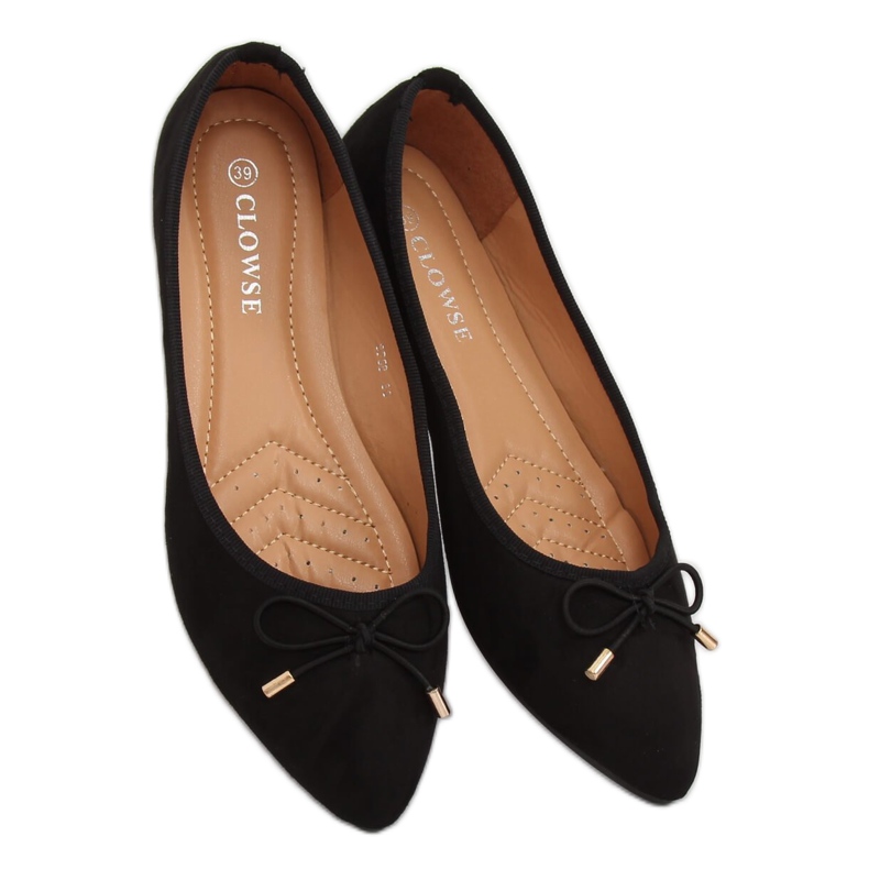 Musta 8F58 Mustat ballerinat mantelivarpailla 1