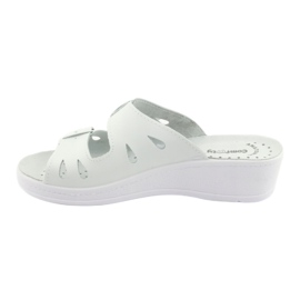 Naisten nahkainen flip flops valkoiset kiilat valkoinen 5