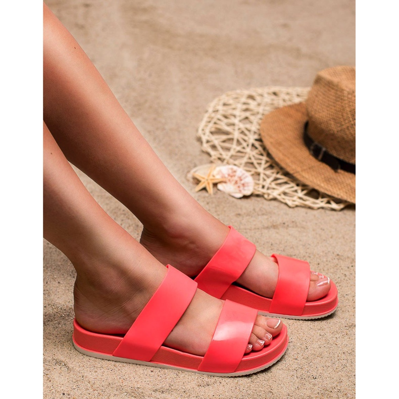 Laura Mode Koralliset kumitossut punainen 2